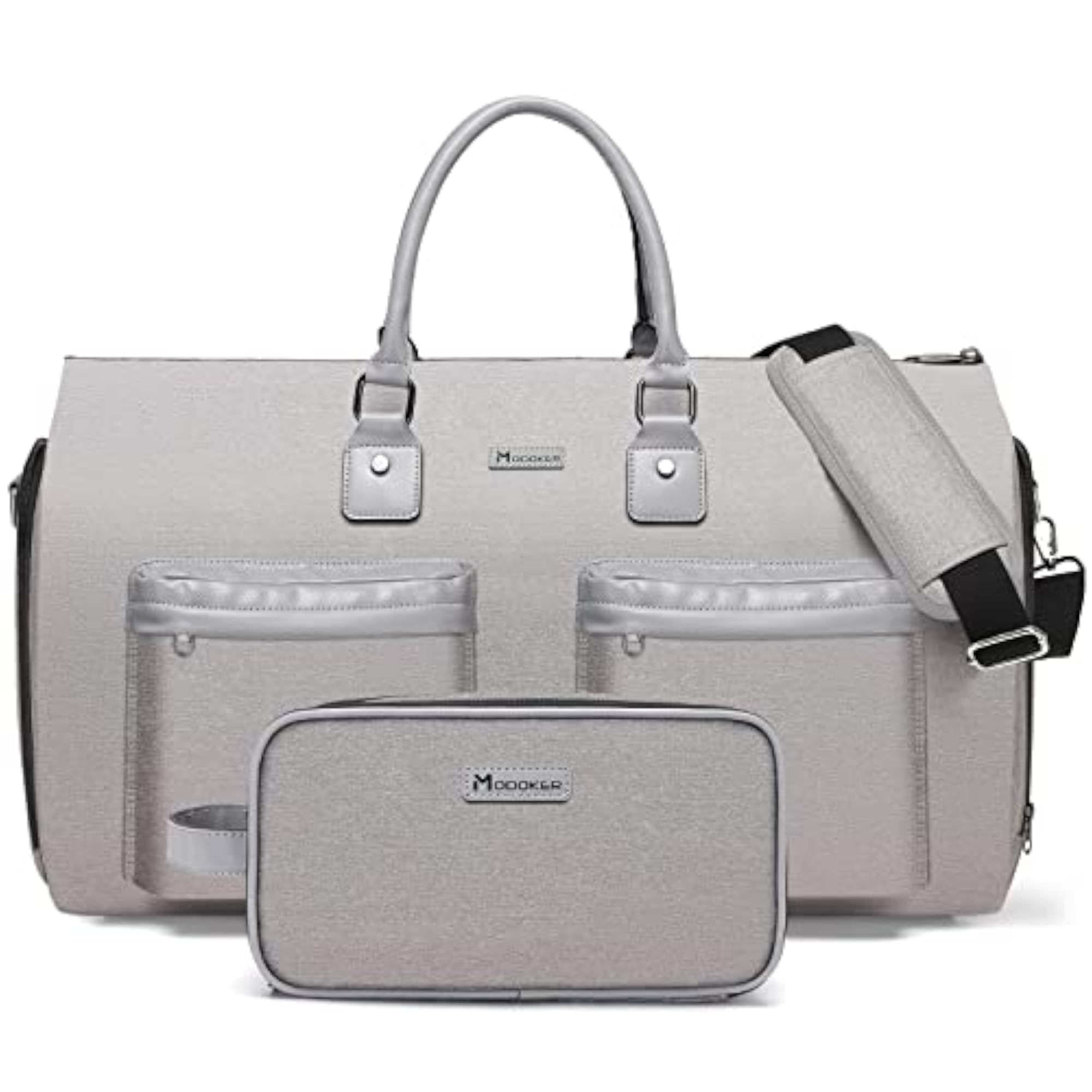 Convertible Garment Bag with Toiletry Bag, Light Grey