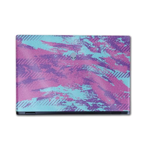 Image of Glossy Glitter Laptop Skin Compatible with Alienware M16 R2 (2024) - Grunge Purple - Premium 3M Vinyl Protective Wrap Decal Cover - Easy to Apply | Crafted in The USA by MightySkins