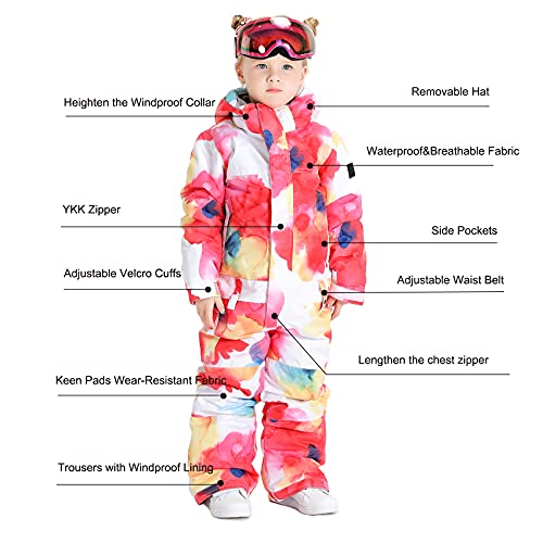 GSOU SNOW Ski Suit Kids Snowsuit One Piece Boys Girls Snowboard Suit Ski Jumpsuits Coveralls Waterproof Windproof4