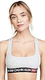 Calvin Klein Women's 1981 Bold Cotton Unlined Bralette, Gray, M