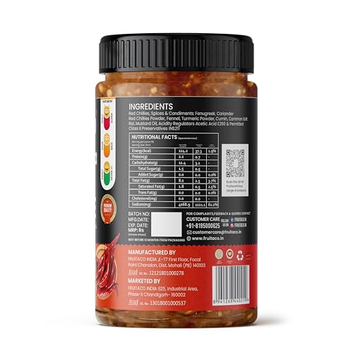 Image of Fruitaco Stuffed Red Chilli Pickle - Authentic Indian Pickle with Tangy and Spicy Flavor | Perfect Side for Meal (1 Kg, Stuffed Red Chilli Pickle)