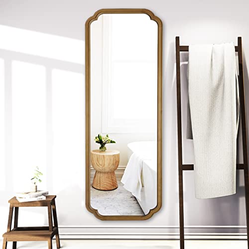 WallBeyond Full Length Mirror Wall Mounted 65"x22", Rustic Wooden Frame Floor Mirror, Large Full Body Mirror for Bedroom, Leaning or Hanging Against Wall (Naturl Solid Wood) - Image 6