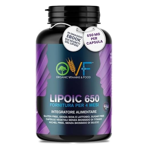 OVF Acido Alfa Lipoico 650 mg | 120 Capsule ad Alto Dosaggio (4 mesi fornitura) | Potente Antiossidante e Antinfiammatorio Naturale | Senza Biossido di Silicio | 100% Made in Italy e Vegano