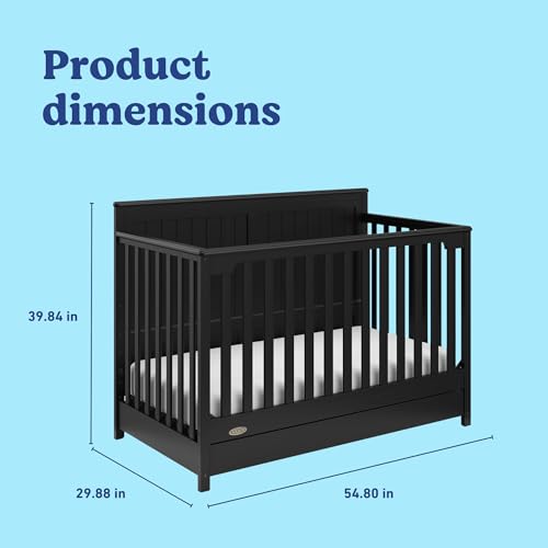 Graco Hadley 5-in-1 Convertible Crib with Drawer, Black - image 6