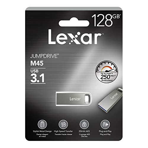 Lexar JumpDrive M45 128GB USB 3.1 Flash Drive (LJDM45-128ABSLNA)