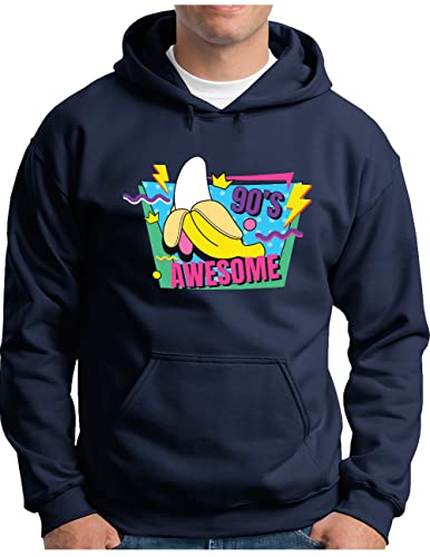 OM3® Back to The 90's Hoodie pour homme, le pull bleu marine idéal pour vos sorties urbaines