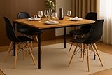 Melhor Cadeira para Mesa de Jantar: Top 10 Melhores em 2025 6 Conjunto de Mesa de Jantar Retangular 120x80cm com 4 Cadeiras Modernas – Design Sofisticado e Confortável (Cadeiras Pretas)