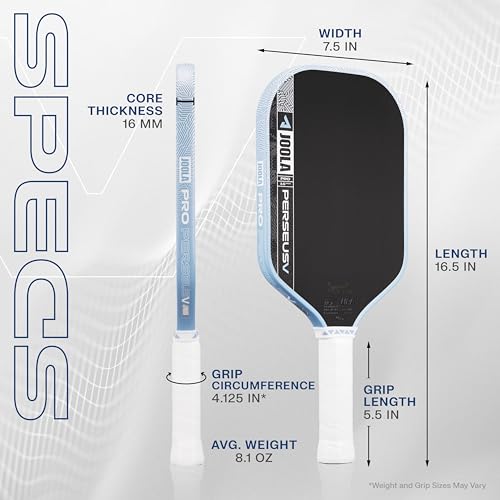 Image of JOOLA Pro V Pickleball Paddle - 14mm /16mm - Raw Carbon Fiber Textured Surface - Enhanced Frame & Propulsion Core, USAPA & UPA-A Certified, NFC Chip Enabled, Premium Control & Lightweight Performance