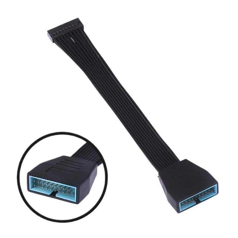 1 szt. płyta główna płyta główna USB3.0 19 20Pin żeński na USB 3.0 19 20-pinowy męski przedłużacz konwersja kabel łączący 15 cm