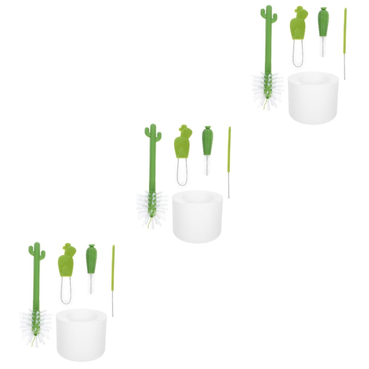FRCOLOR 3sets Spazzole Per Pulizia Tappi Bottiglie Per Pulire Fessure e Coperchi Di Bicchieri e Bottiglie Design Leggero e Resistente Di Latte e Bicchieri Sportivi