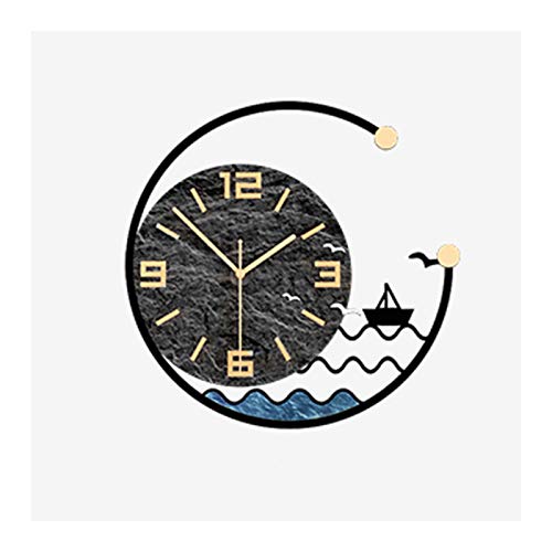 Horloge murale créative en métal design silencieux 35 cm chic salon