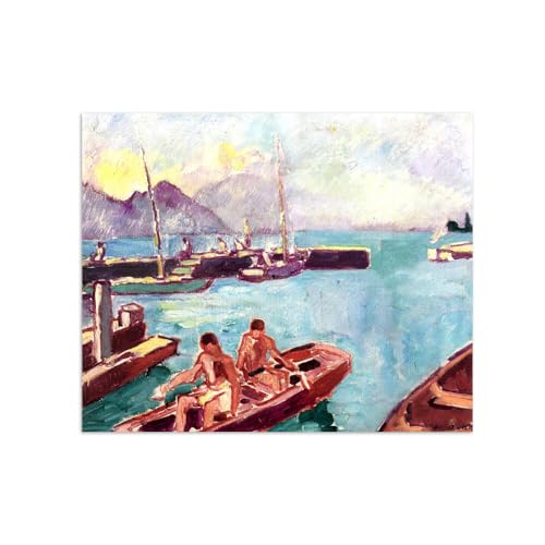 Impression sur toile Louis Valtat Bateaux au port grand format décoration salon