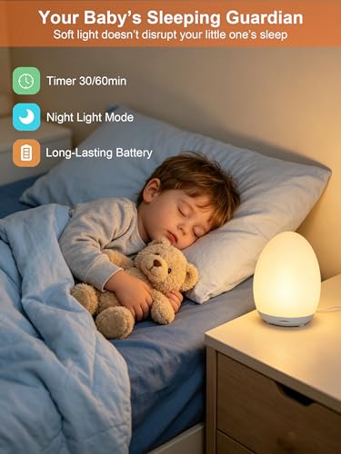 kismee Portable Cute Egg Light Long Battery Life Easy Touch Control for Breastfeeding - Image 2