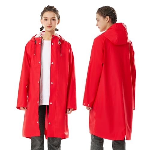 Raincoat for Women Waterproof Rain Jackets with Hooded Hiking Coat Outdoor Lightweight Windbreaker Hood Trench Coat2