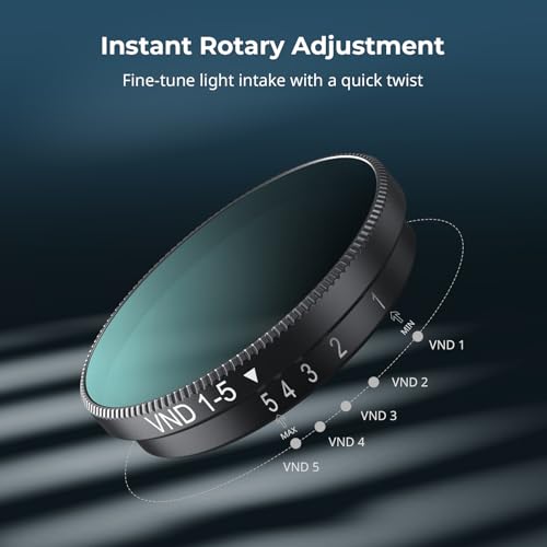 Image of SmallRig Nano VND 1-5 Stop Filter for DJI Osmo Nano, Variable ND2-ND32 Filter, Adjustable ND Filters, Made of Multicoated HD Optical Glass, Includes Storage Case