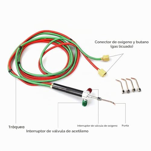 Miniatura 3 de Mini Pistola De Soldadura De Gas, Antorcha De Soldadura De Oxígeno, Kit De Antorcha De Oxígeno Con 5 Puntas Para Reparación De Joyas