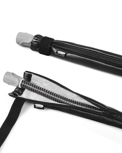 Image of 6.5ft CPAP Hose Cover for Heated Tubing, Double-Sided Thickened Cpap Tube Cover Compatible with Resmed Airsense Climatelineair 10&11 Tubes (Black-PU)