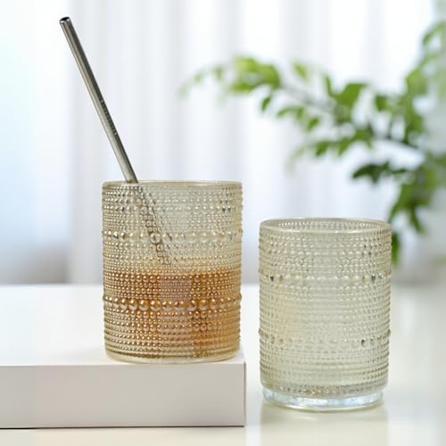 Image of SASASA Vintage Hobnail Bubble Glass Set | Drinking Glasses for Water, Juice, Cocktails | Set of 6, 300ml (12226)