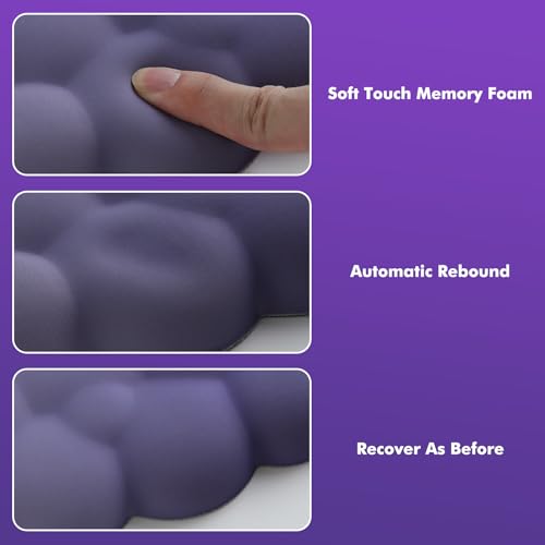 MoKo Reposamuñecas de Nube, Reposa Muñecas Ergonómico Nube para Teclado y Ratón, Reposa Muñecas de Poliéster Duradero para Teclado, Ratón, Oficina, Juegos, Ordenador, Portátil, Morado - imagen 5