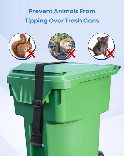 Image of 2-Pack Trash Can Locks for Animals, Universal Adjustable Garbage Can Lock, Garbage Can Locks for Animals for Raccoons, Squirrels, Dogs & Strong Winds - Fits Multiple Sizes