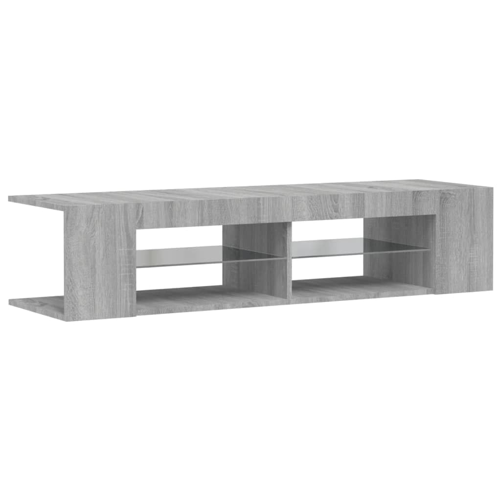 vidaXL Mueble de TV con Luces LED Gris Sonoma 135x39x30 cm