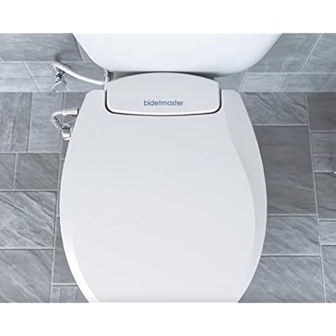 Runde Bidet-Sitz-Toilette für DE, nicht elektrische doppelte selbstreinigende Düsen, Umgebungswasser mit separater Reinigung hinten und vorne, sanft schließender Toilettensitz und Bidet kombiniert Cover