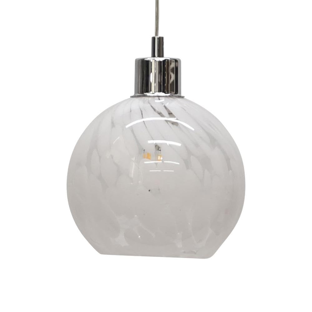 Confetti Glass Easy Fit Ceiling Lightshade or Pendant Shade, White and Clear, Height 15cm Diameter 17cm