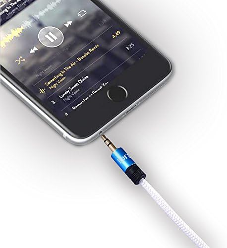 AUX Cable, IBRA 3.5mm Auxiliary Audio Cable (24ft / 7.5m) for Headphones, iPods, iPhones, Home/Car Stereos etc (Blue)