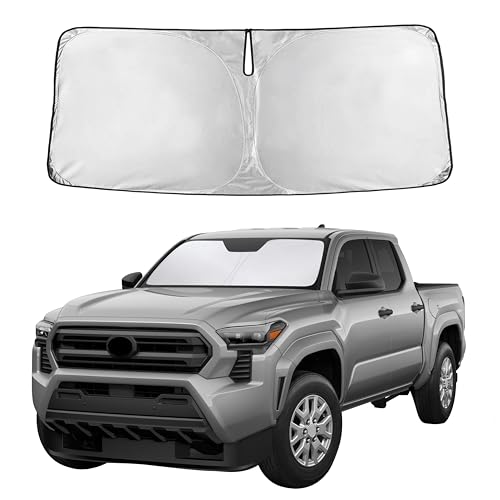 EcoNour Windshield Sunshade Compatible for Toyota Tacoma 2016-2024 2025 2026 SR SR5 TRD Sport TRD Off-Road Limited TRD Pro Sun Visor for Front Window Sun Shade Cover UV Blocker Car Accessories