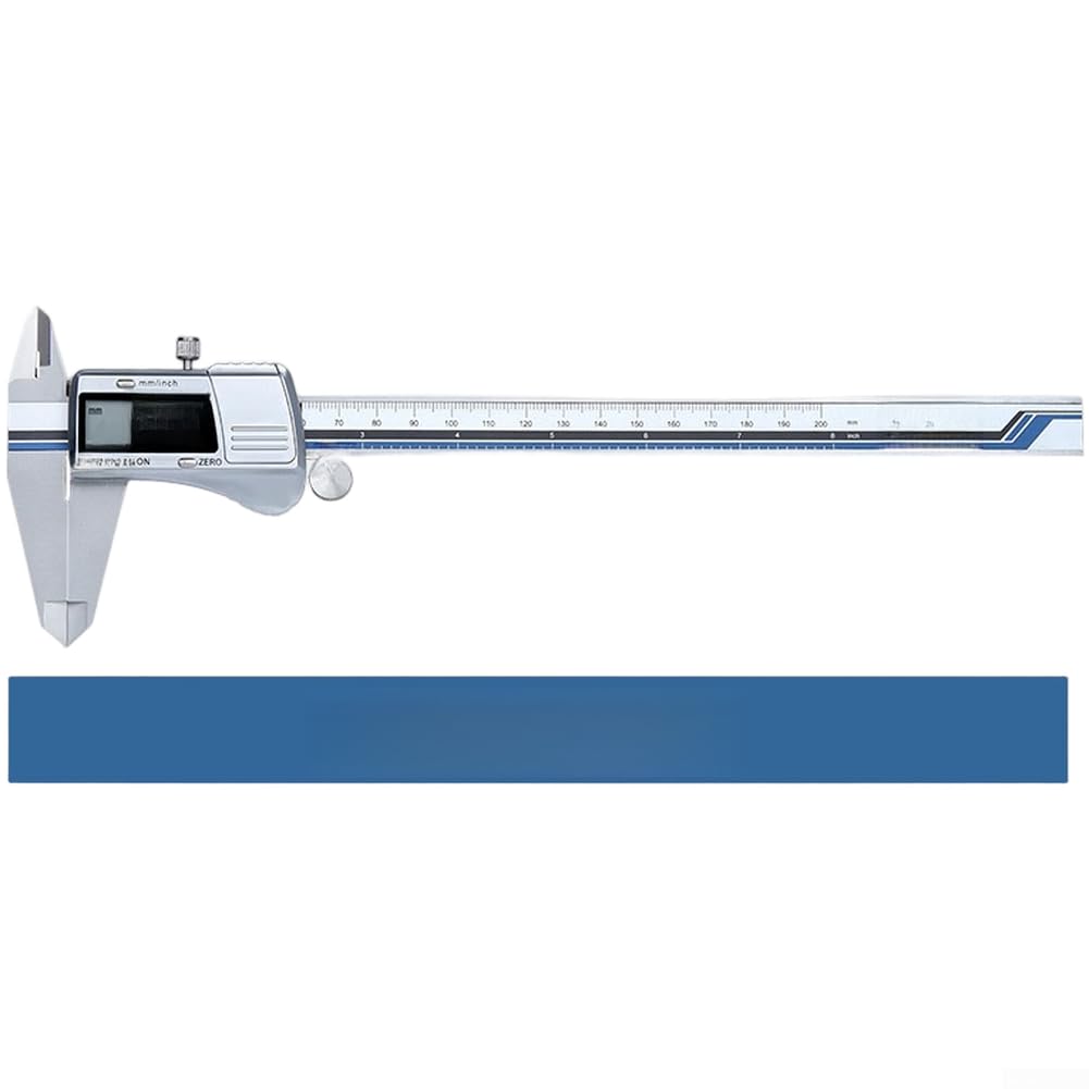 Calibrador digital 0-150mm Acero inoxidable 4Cr13 Medidor electrónico Vernier con pantalla LCD grande para alta precisión interior exterior profundidad herramienta de medición de pasos (0-200mm)