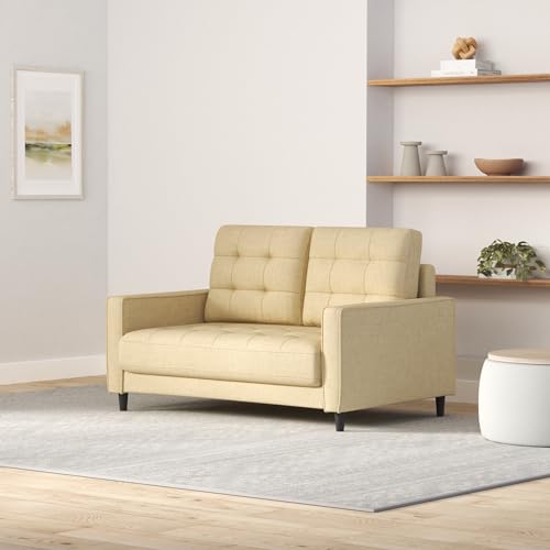 Image of ZINUS Benton Loveseat Sofa, Grid Tufted Cushions, Easy, Tool-Free Assembly, Beige