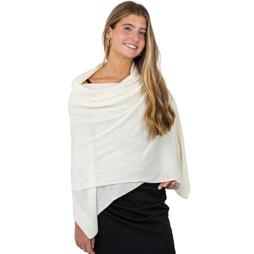 Velanio Cashmere Luxury Knitted Wrap Travel Shawl Scarf, Pashmina Stole, All-Season Scarf for Women Cashmere Wool Blend