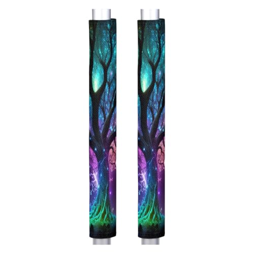 Image of Pardick Tree of Life Glows Refrigerator Door Handle Covers Set of 2 Tree of Life Glows Washable Fridge Dishwasher Mocrowave Oven Door Decor Protector Handle Cover Kitchen Appliance Decorative