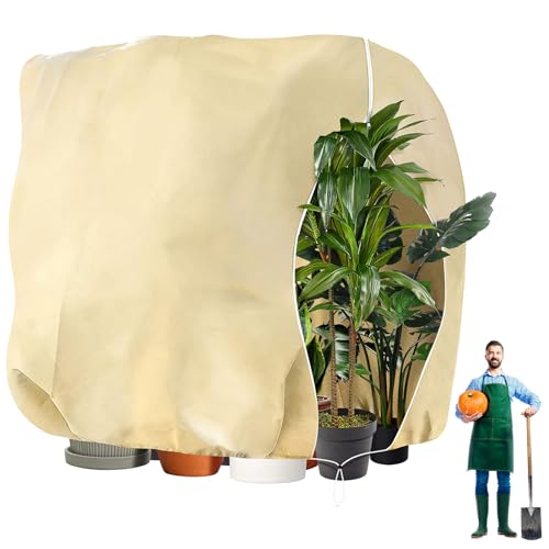 DBREAKS Voile Hivernage Plante, Housses de Protection d’Hivernage 250 x 360 cm, 80g/㎡ Sac de Couverture Respirante Réutilisable avec Fermeture éclair et Cordon de Serrage