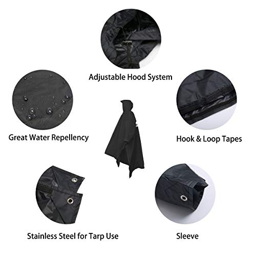 longsinger Rain Poncho for Adult, Waterproof Rain Poncho with Hood and Sleeve, Ideal for Hiking, Hunting, Camping - Image 6