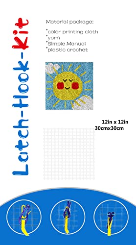 Image of Numptain Latch Hook Kits for Adults,DIY Rug Crafts Butterfly Pattern Color Printed Canvas,Latch Hook Kits for Beginners Handmade Needlework Crafts Home Decoration,12 inchx12 inch NT1