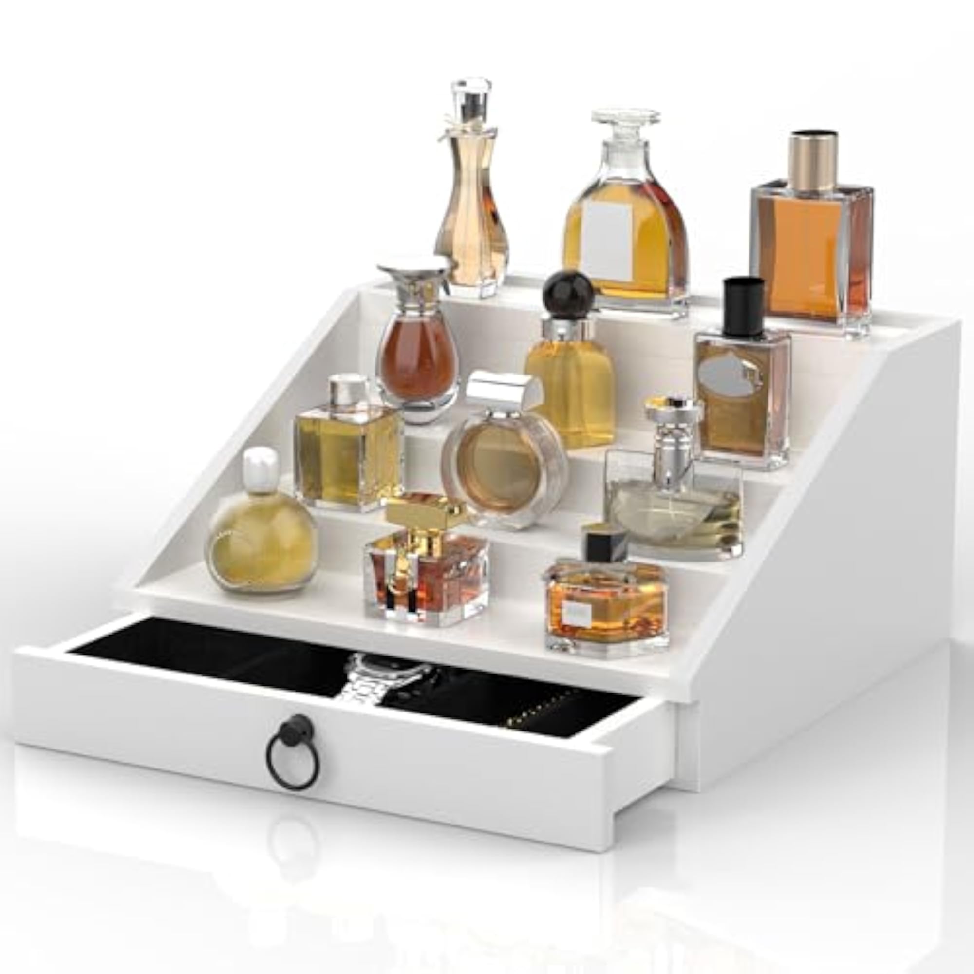 Wooden Cologne Organizer for Men, 4 Tier