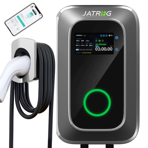 JATRHG S1 Borne de Recharge pour Véhicule Électrique 7kW 8M 32A Monophasé Station de Charge Type 2 IEC 62196-2 - Chargeur Rapide EV Wallbox