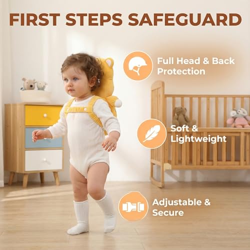 Image of Baby Head Protector Backpack - Soft & Lightweight Head Protection Pillow for Bebe Walking and Crawling(Tiger)