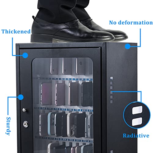 Gabinete de almacenamiento de teléfonos celulares de acero inoxidable con compartimentos seguros 6