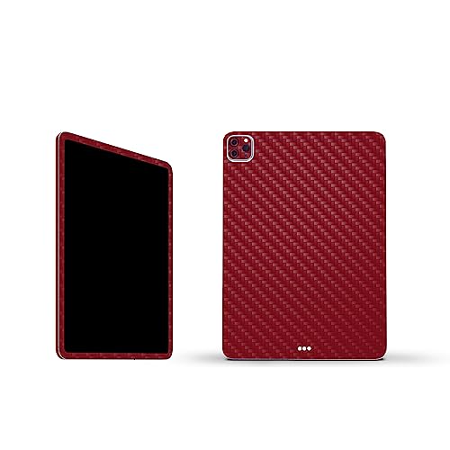 Image of MightySkins Carbon Fiber Skin Compatible with Apple iPad Pro 11 inch M2 4th Gen (2022) Full Wrap Kit - Solid Burgundy | Protective Durable Textured Carbon Fiber Finish | Easy to Apply | Made in The USA