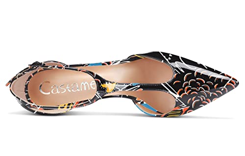 Castamere Womens High Stiletto Heel Close Pointed Toe Pumps T-Strap Ankle Strap Sandals Clear Dress Wedding Shoes4