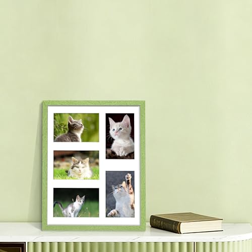 Image of DUENPY 11x14 Collage Picture Frame 4x6 Collage Picture Frame Displays Five 4x6 inch Photos or 11x14 (Without Mat) Wall Decor Wall Hanging or Tabletop Green