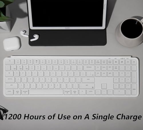 Keychron B6 Pro Full-Size Ultra-Slim Wireless ZMK Custom Keyboard, Triple-Mode 2.4 G/Bluetooth 5.2/Wired Programmable, Lightweight Quiet Key with Numeric Keypad for Mac/Windows, Ivory White - Thumbnail 4