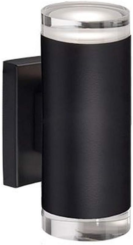 Kuzco Lighting Norfolk 8" Wall Sconce | Black Finish | Clear Glass with Frosted Interior | Modern LED Up Down Wall Light | Made of Steel and Glass | 3.125" W x 8.25" H x 4" E | 601432BK-LED