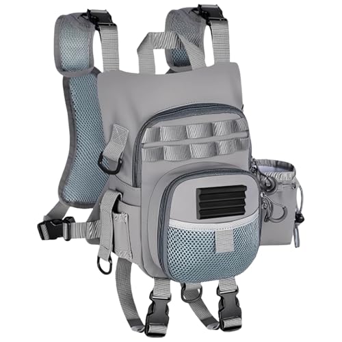 Oxford Cloth Chest Pack, Fly Fishing Gear, 25 X 12 X 26 Cm, Gray