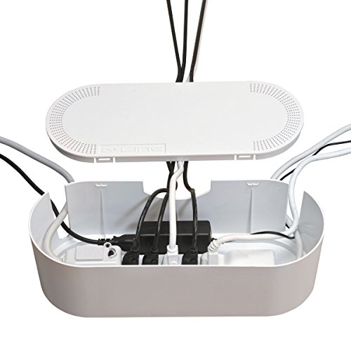 Caja de gestión de cables D-Line (grande) y canaleta pequeña para cables de 39 pulgadas - Blanco miniatura 3