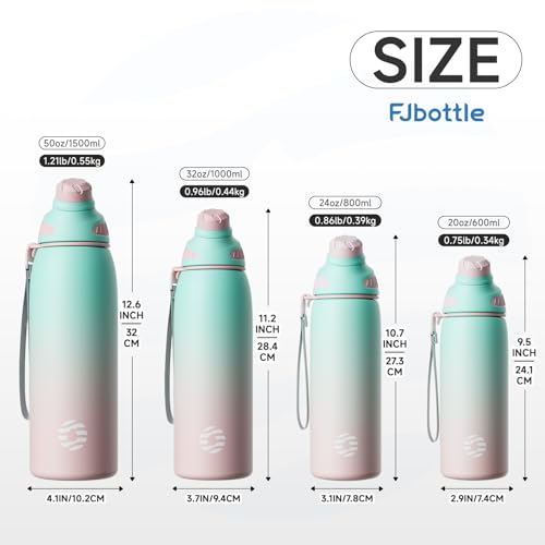 Image of FJbottle 32oz Stainless Steel Insulated Water Bottle No Straw Spout Lid | Double Wall Vacuum Insulated, 18 /8 Stainless Steel, Leakproof, BPA-Free, Sports Flask Ideal For Gym Workout Hiking Travel