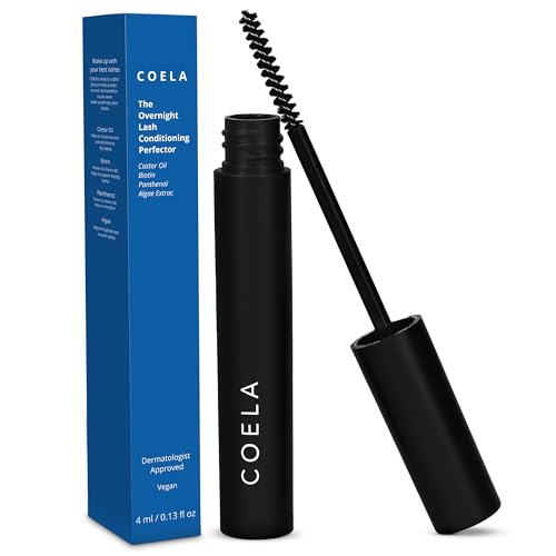 COELA's Overnight Lash Conditioning Mask with Castor Oil, Vitamin B7, Vitamin B5, Algae Extract | Dermatologist Approved, Naturally Derived Ingredients, Vegan | Dry Down Technology