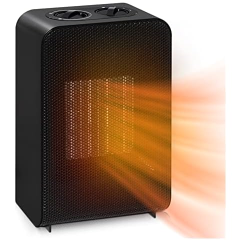 Space Heater, GIIWI 750W/1500W/ Fan Heater, Oscillation Electric Ceramic Heater with Over Heat Protection for Home Office Bedroom Under Desk Cover